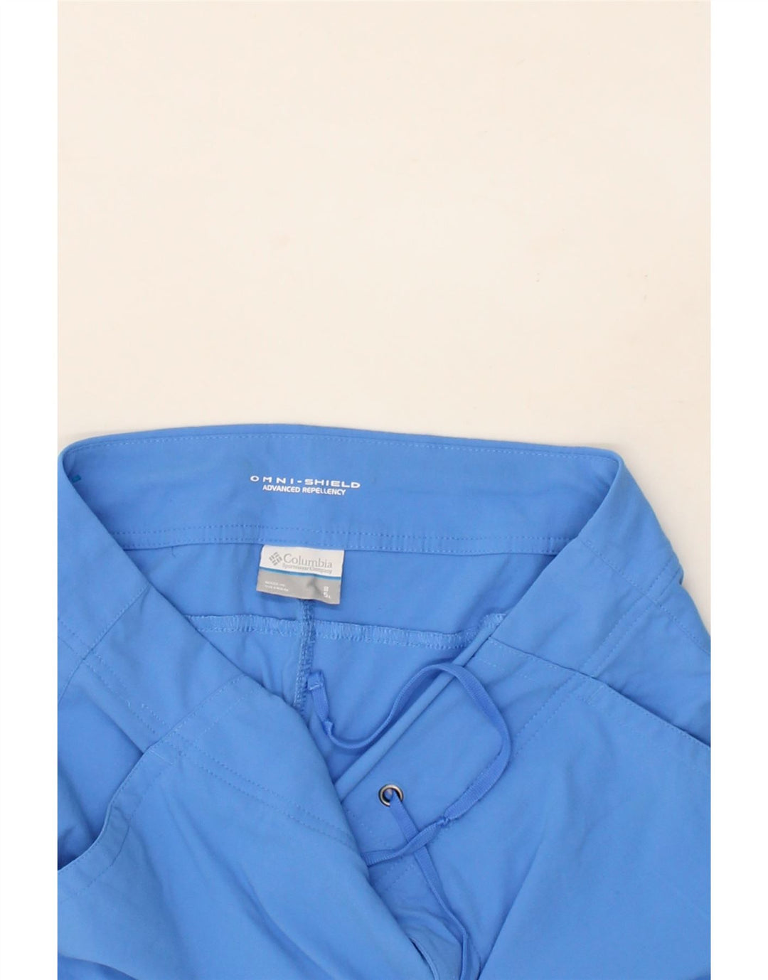 COLUMBIA Womens Omni-Shield Chino Shorts US 8 Medium W30  Blue Nylon Vintage Columbia and Second-Hand Columbia from Messina Hembry 