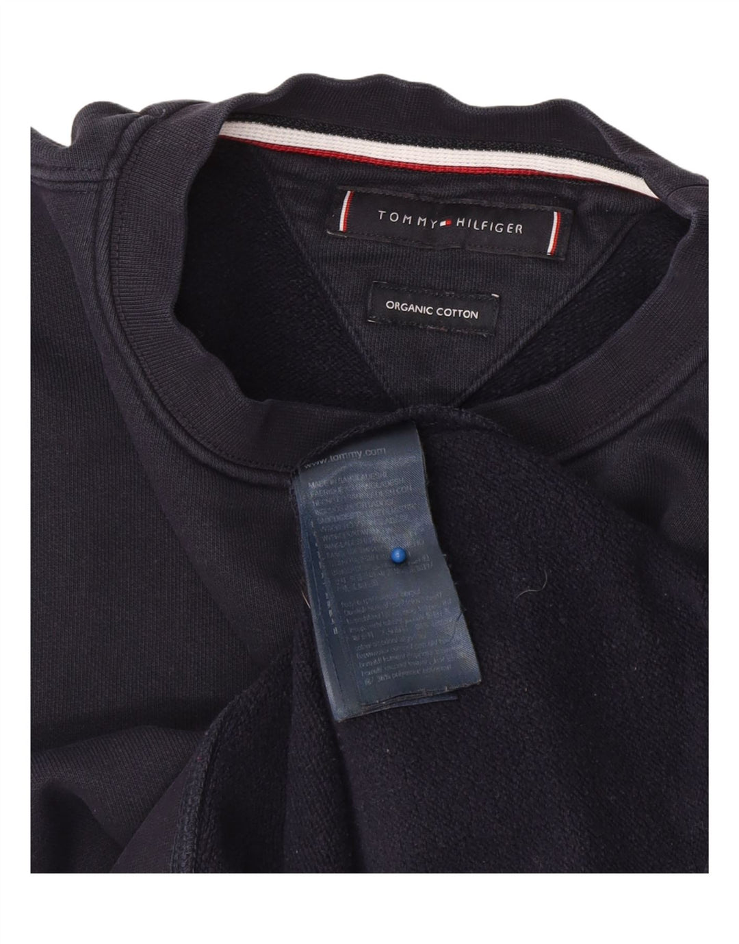 Męska bluza Tommy Hilfiger Sweter Średni granatowy, bawełniany