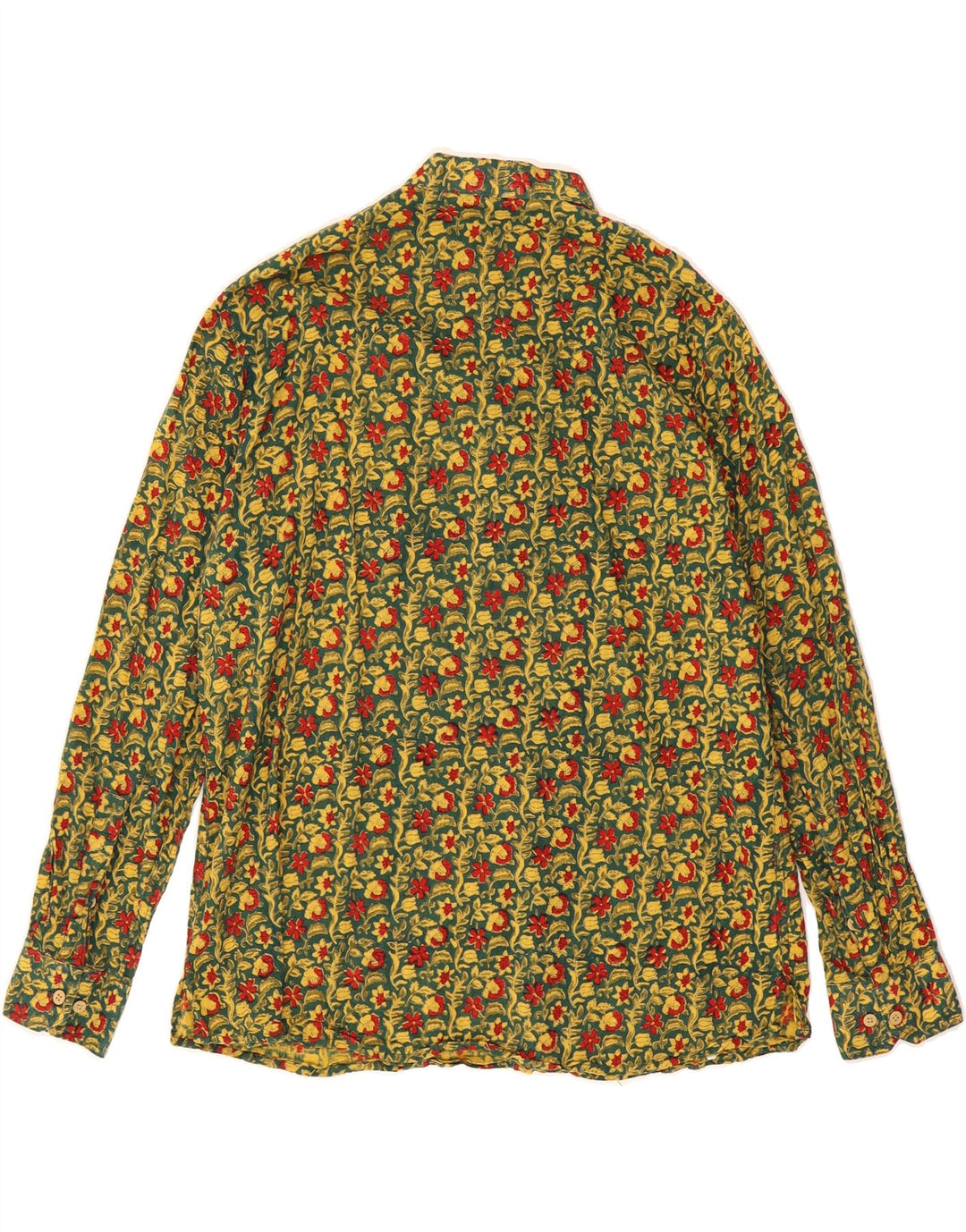 GULAB CHAND Mens Pullover Shirt Size 42 Large Green Floral Vintage Gulab Chand and Second-Hand Gulab Chand from Messina Hembry 