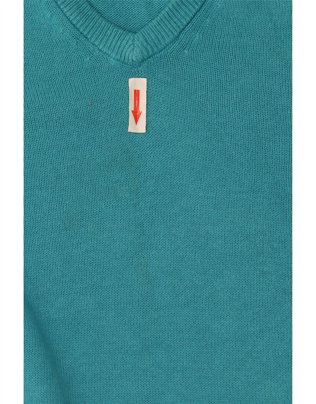 Marks & Spencer Męski sweter z dekoltem w kształcie litery V, 2XL, turkusowa bawełna