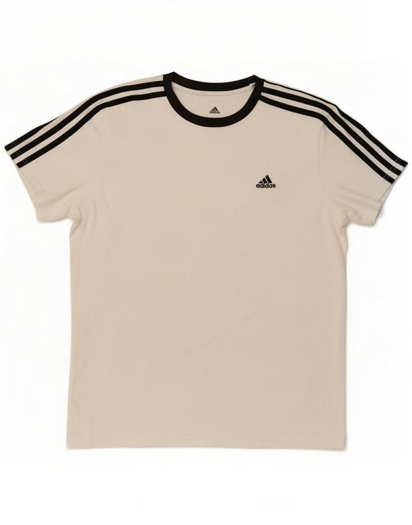 Damska koszulka Adidas Top UK 12/14 Średnia biała bawełna
