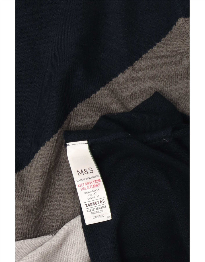 Marks & Spencer Damski sweter z okrągłym dekoltem, UK 14, duży, szary