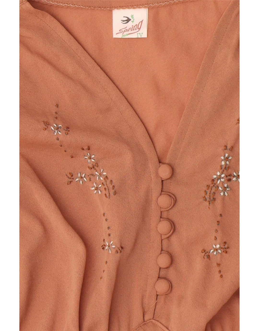 Damska sukienka maxi w stylu vintage UK 12 Średni brąz