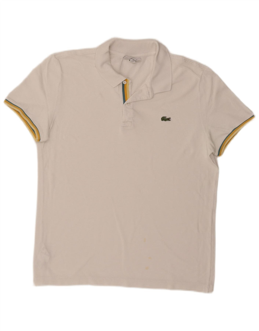 Męska koszulka polo Lacoste Slim Fit, rozmiar 5, duża, biała, bawełniana