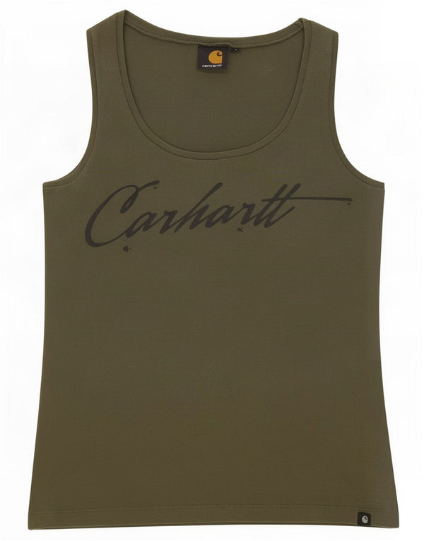 Damska kamizelka graficzna Carhartt Top UK 10, mała, bawełniana khaki