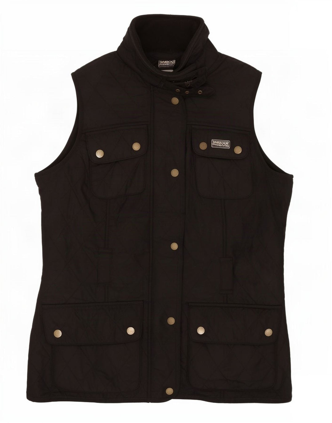 Damska pikowana kamizelka oversize Barbour UK 10, mała, czarna, poliester