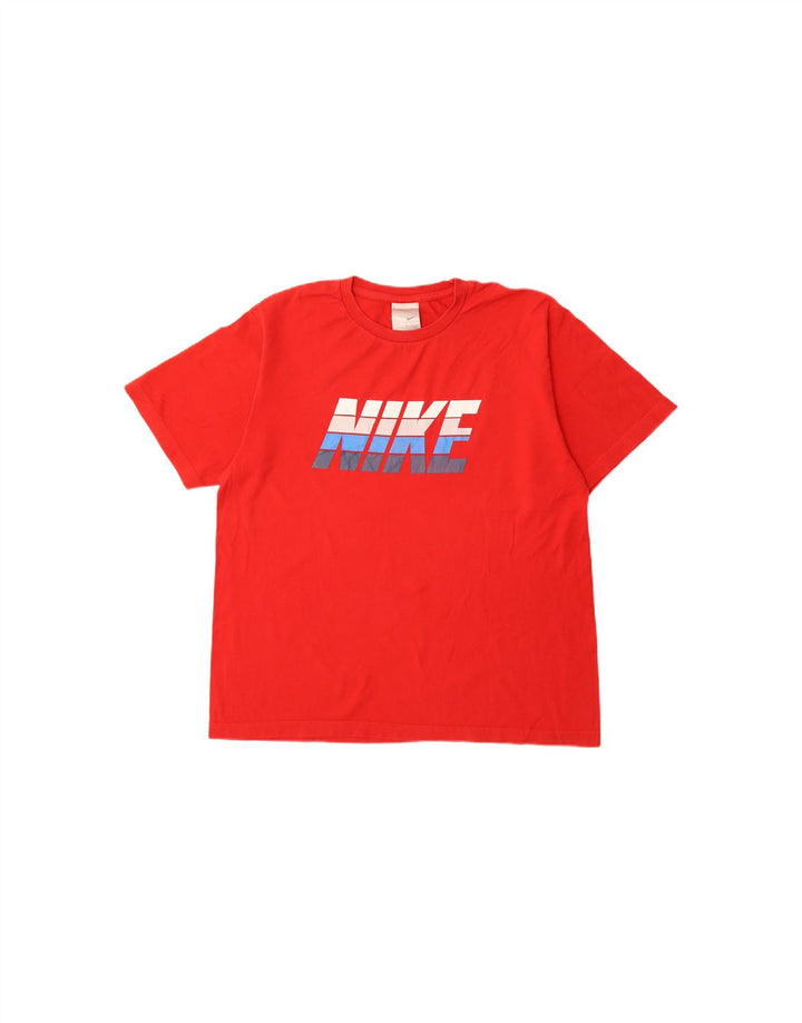 NIKE Mens Graphic T-Shirt Top UK 39/41 Medium Red Cotton
