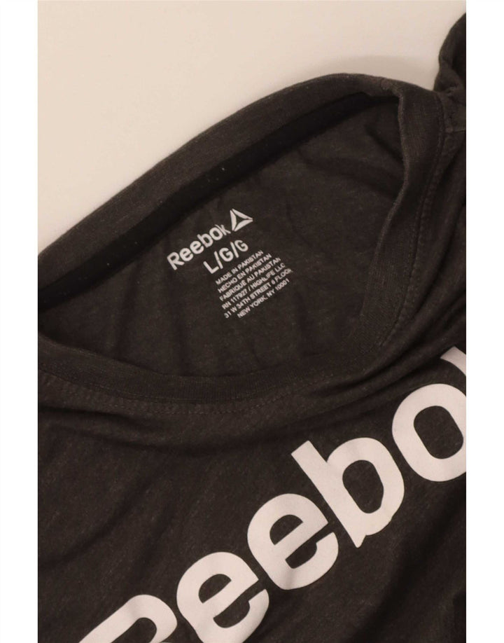 Męska koszulka Reebok z grafiką, duża, szara