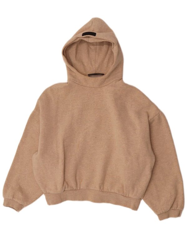 Damski sweter z kapturem Essentials Graphic, oversize UK 6 XS, beżowy, bawełniany