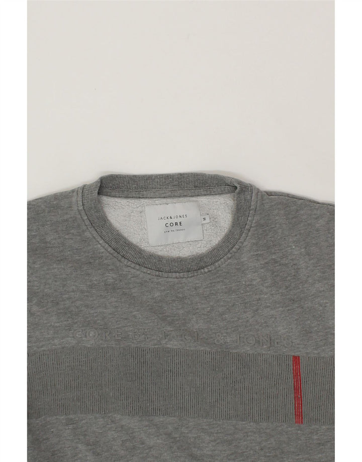JACK & JONES Mens Graphic Sweatshirt Jumper Medium Grey Cotton Vintage Jack & Jones and Second-Hand Jack & Jones from Messina Hembry 