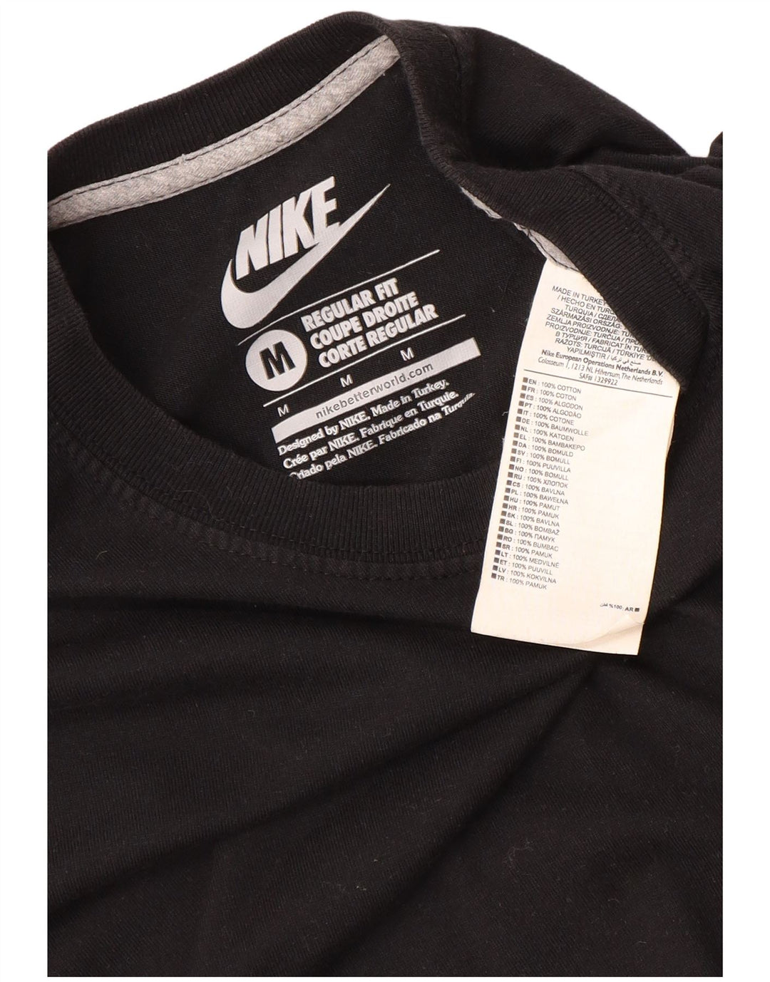 Męski T-shirt NIKE o regularnym kroju, średni czarny, bawełniany