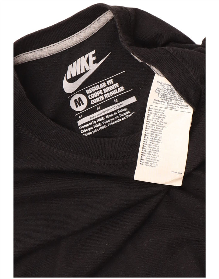 Męski T-shirt NIKE o regularnym kroju, średni czarny, bawełniany
