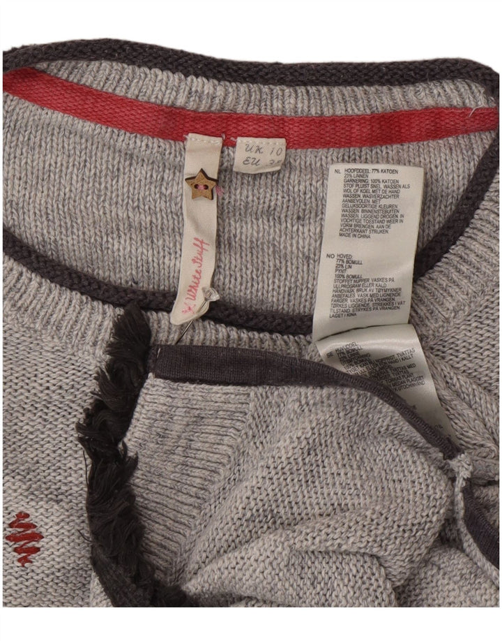 Damski sweter z długim rękawem White Stuff z dekoltem w łódkę, UK 10, mały, szary