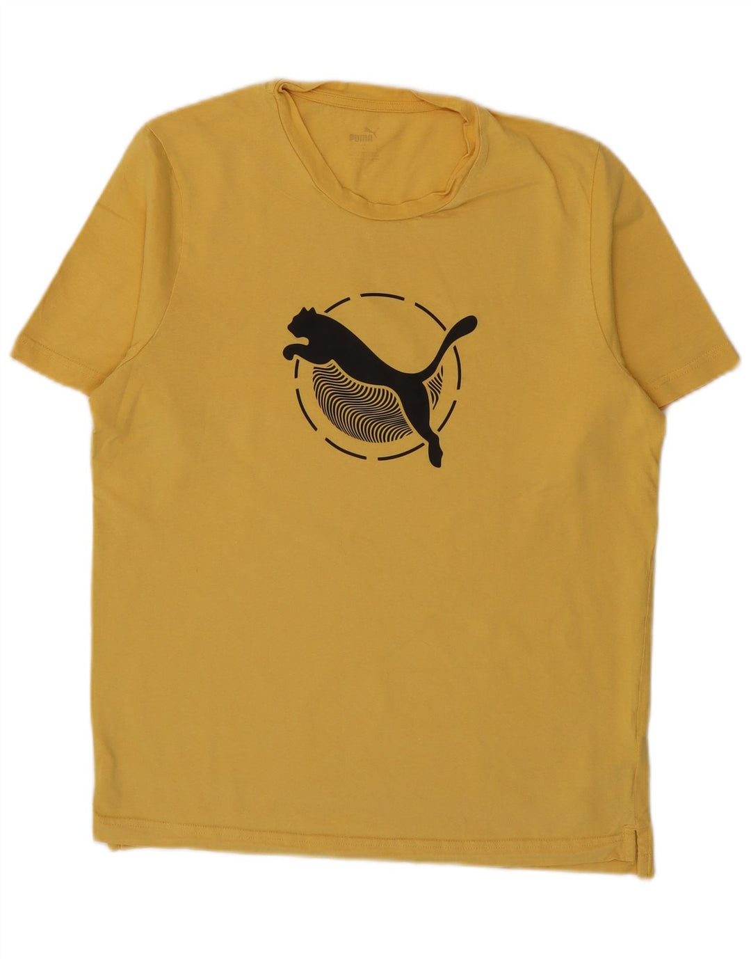 Męski T-shirt Puma z grafiką, duży, żółty, bawełniany
