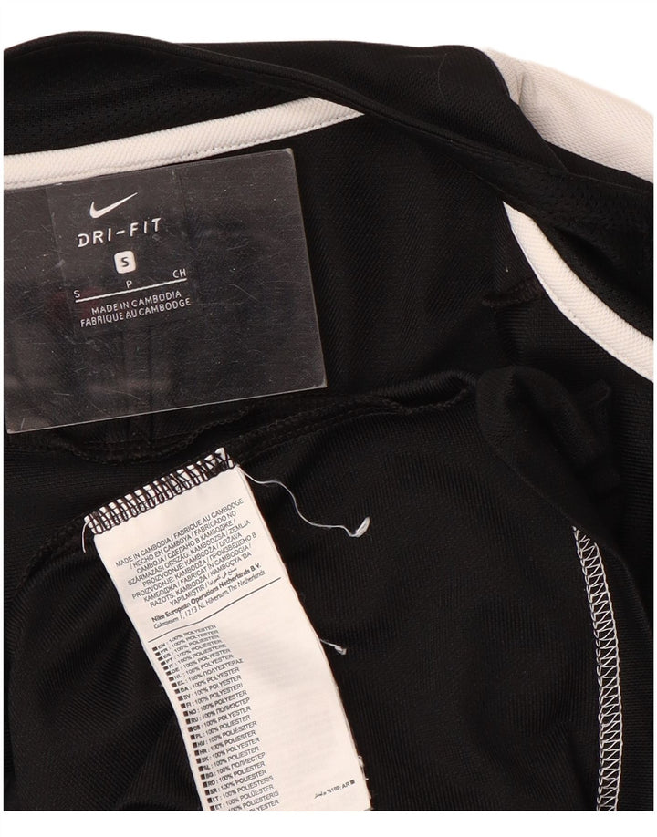 Męska kurtka dresowa Nike, mała, czarna, z blokami kolorów, poliestrowa, sportowa