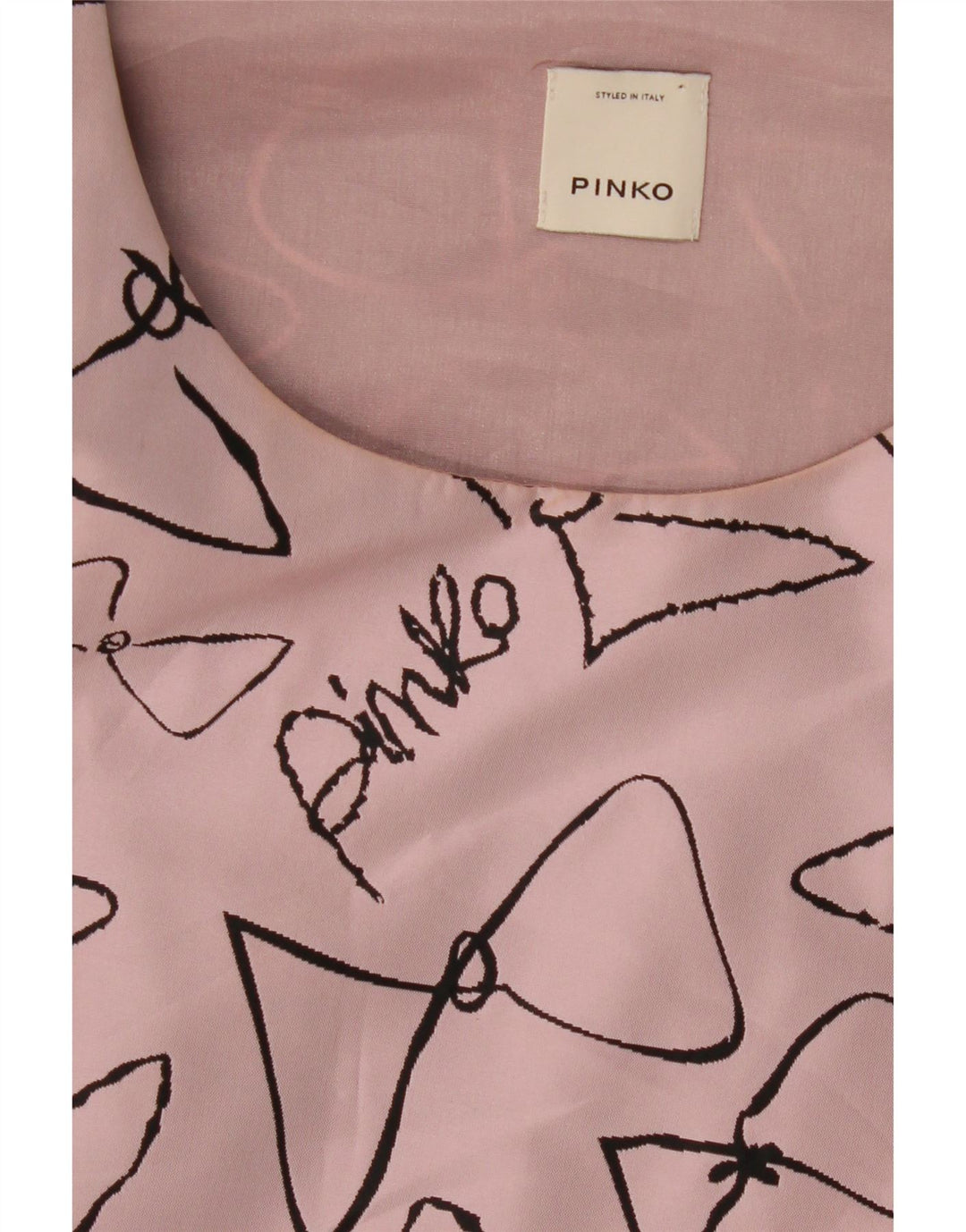 PINKO Womens Abstract Pattern Sleeveless A-Line Dress UK 10 Small Pink Vintage Pinko and Second-Hand Pinko from Messina Hembry 