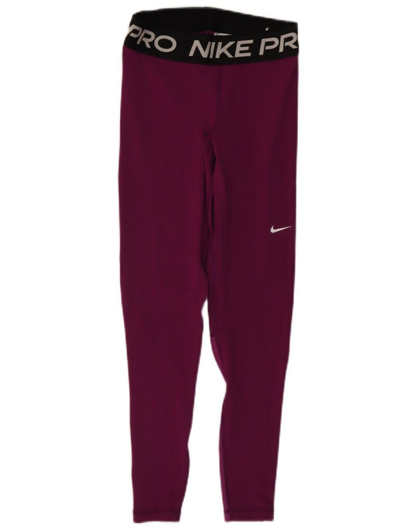 Damskie legginsy Nike Dri Fit Graphic UK 8, małe fioletowe bloki kolorów