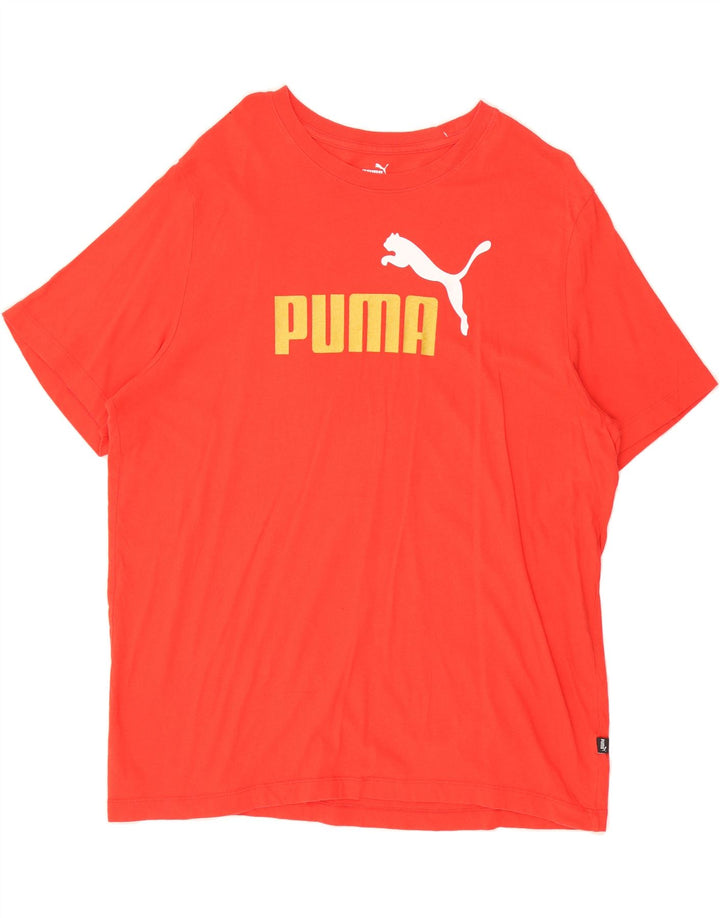 PUMA Mens Graphic T-Shirt Top XL Orange Vintage Puma and Second-Hand Puma from Messina Hembry 
