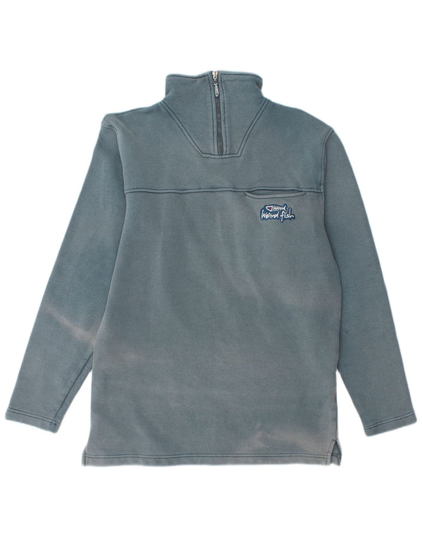 Męska bluza z zamkiem błyskawicznym WEIRD FISH, mała, niebieska, bawełniana