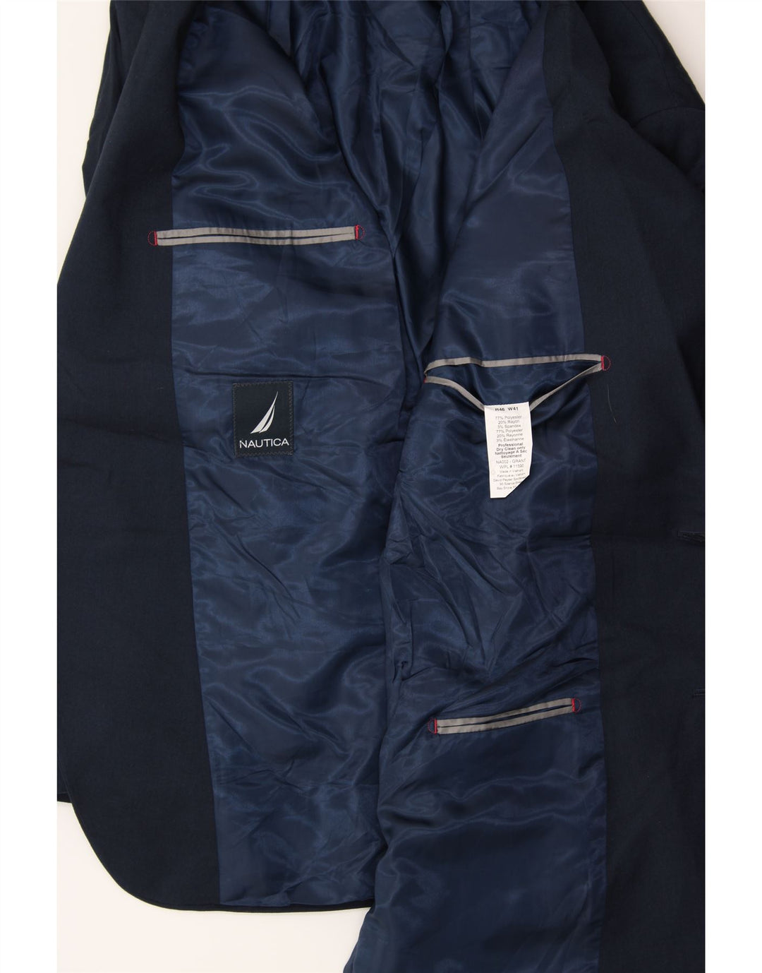 NAUTICA Mens 2 Button Blazer Jacket UK 46 3XL Navy Blue Polyester Vintage Nautica and Second-Hand Nautica from Messina Hembry 