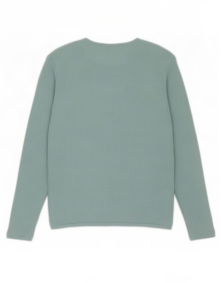 Męski sweter z okrągłym dekoltem Zara XL, turkusowy