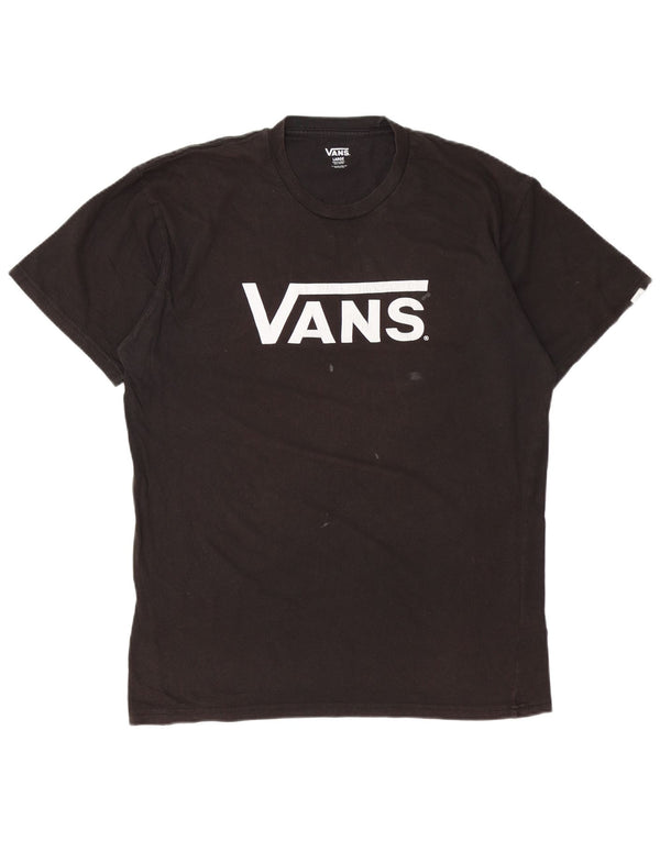 Męski T-shirt z grafiką Vans, duży, czarny, bawełniany