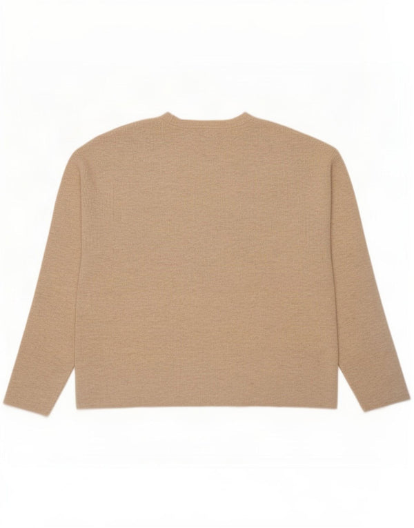 Marks & Spencer Damski sweter z dekoltem w kształcie litery V, UK 18 XL, beżowy, nakrapiany wiskoza