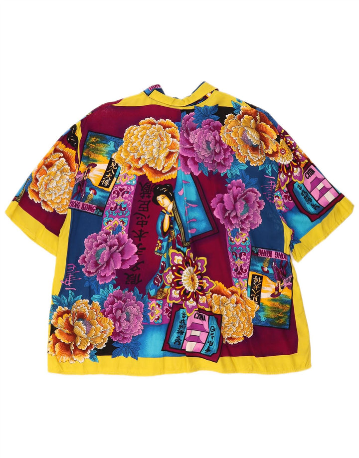 WITTY GIRL Damska bluzka oversize koszulowa UK 14, średnia, wielokolorowa w kwiaty