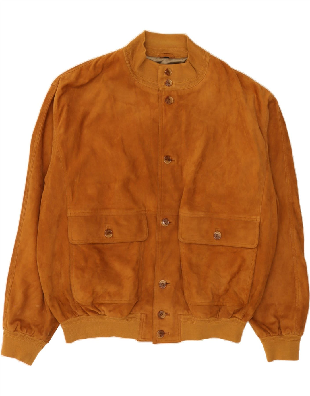 GALLOTTI Mens Suede Bomber Jacket UK 42 XL Brown Vintage Gallotti and Second-Hand Gallotti from Messina Hembry 