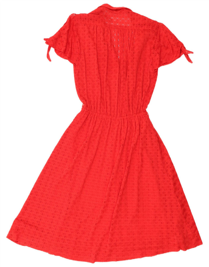 Vintage damska sukienka o linii A UK 8 Small Red