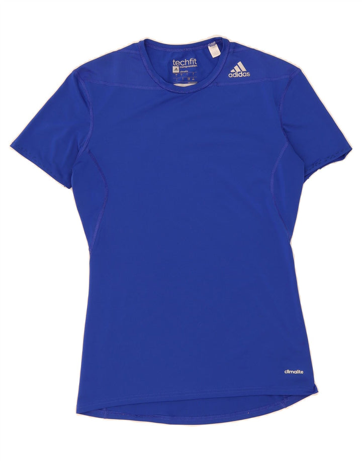 ADIDAS Mens Climalite Graphic T-Shirt Top Large Blue Vintage Adidas and Second-Hand Adidas from Messina Hembry 