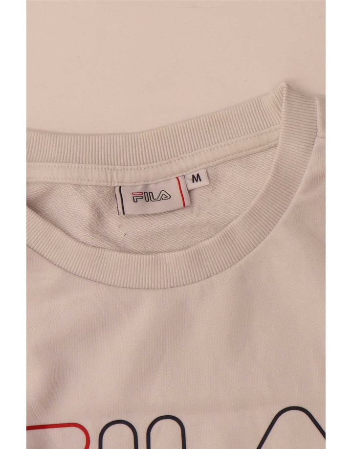 Damska bluza z grafiką Fila, UK 14, średnia biel