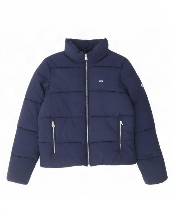 Damska kurtka oversize Tommy Hilfiger UK 6 XS granatowa, poliamidowa