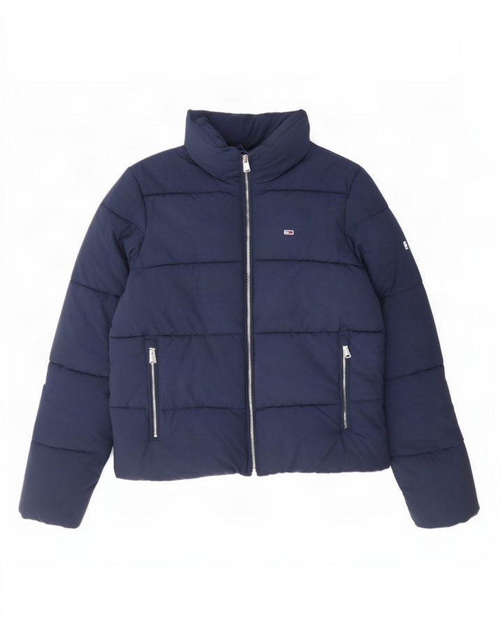 Damska kurtka oversize Tommy Hilfiger UK 6 XS granatowa, poliamidowa