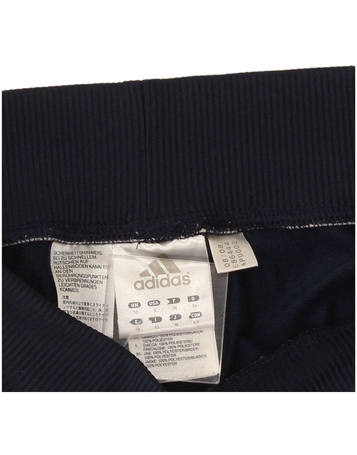 Damskie spodnie dresowe Adidas UK 10, małe, granatowe, poliestrowe