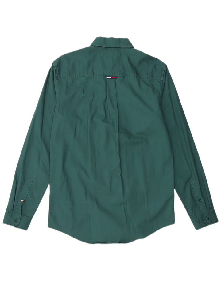 Koszula męska TOMMY HILFIGER, mała, zielona, bawełniana