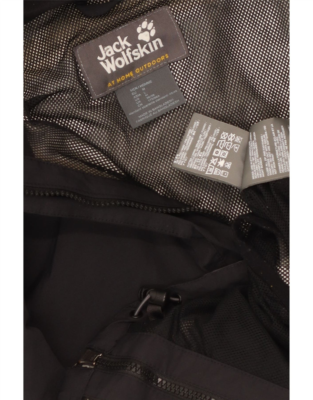 Męska kurtka przeciwdeszczowa Jack Wolfskin z kapturem UK 36/38 w kolorze średniej czerni