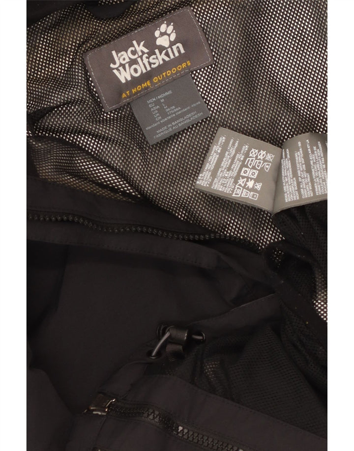Męska kurtka przeciwdeszczowa Jack Wolfskin z kapturem UK 36/38 w kolorze średniej czerni