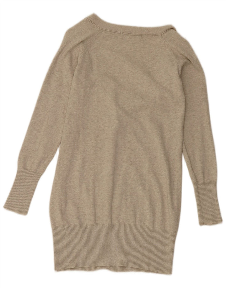 Damski sweter o przedłużonym fasonie Zara UK 12, średnioszary, bawełniany
