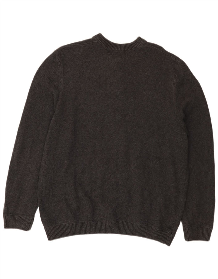 EDDIE BAUER Męski sweter z okrągłym dekoltem XL, szary, bawełniany