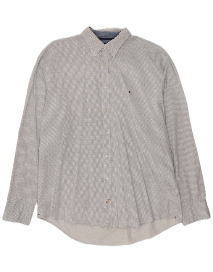 Męska koszula o regularnym kroju TOMMY HILFIGER XL, biała, geometryczna, bawełniana