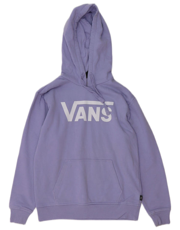 Damski sweter oversize z kapturem VANS z grafiką UK 6 XS, fioletowa bawełna