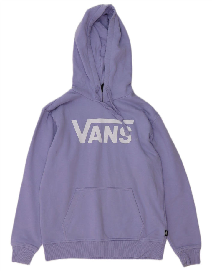 Damski sweter oversize z kapturem VANS z grafiką UK 6 XS, fioletowa bawełna