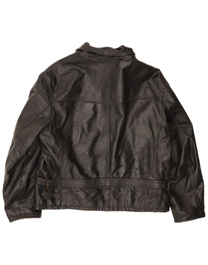 Vintage męska skórzana kurtka UK 42 XL czarna skóra