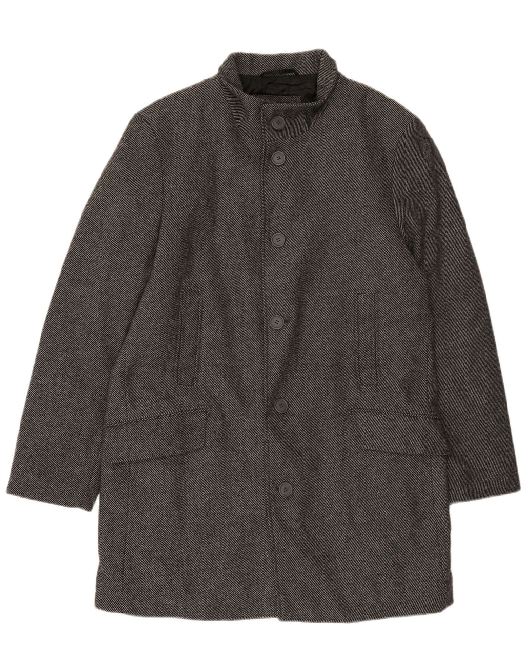 Płaszcz męski Bruno Banani UK 44 2XL Szara wełna w prążki