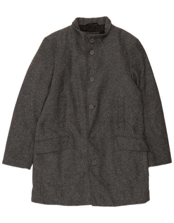 Płaszcz męski Bruno Banani UK 44 2XL Szara wełna w prążki
