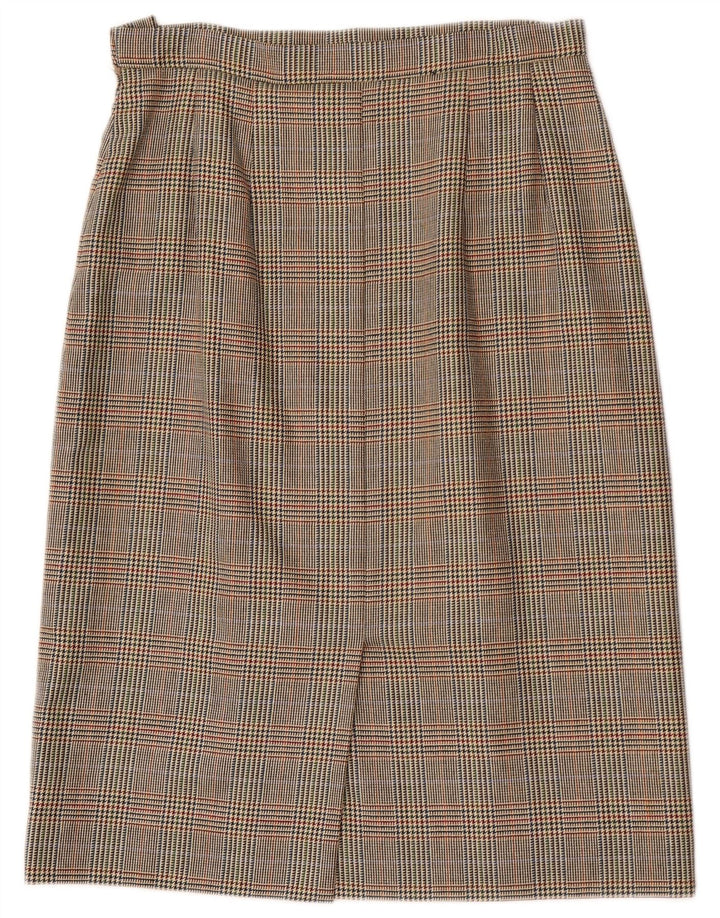 Prosta spódnica damska Aquascutum W32 Duża brązowa pepitka