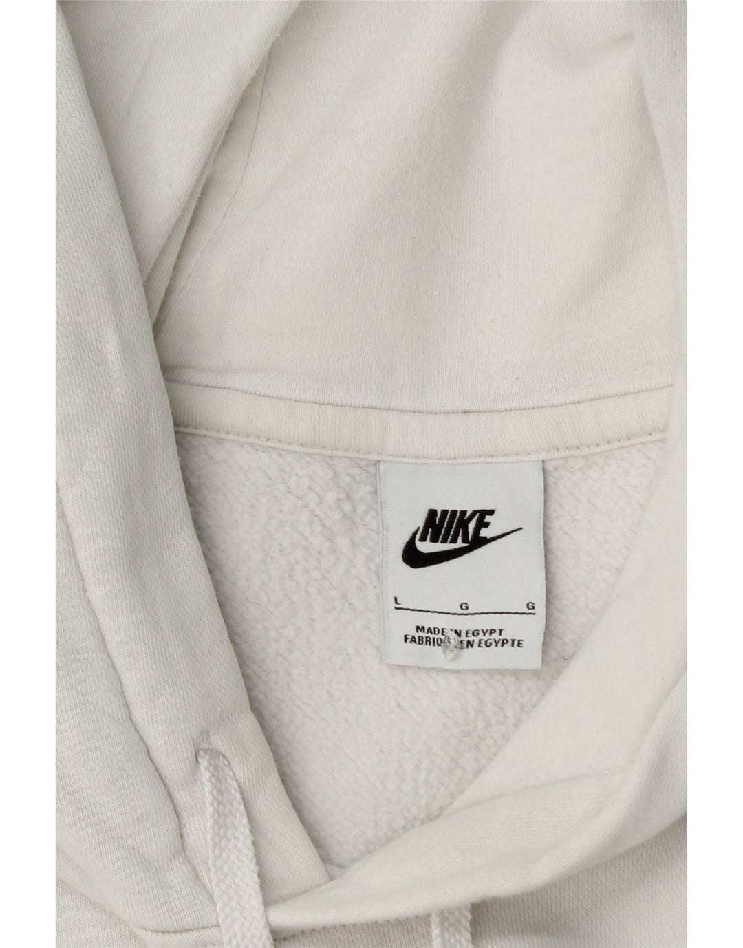 Męski sweter z kapturem NIKE z grafiką, duży, biały, bawełniany