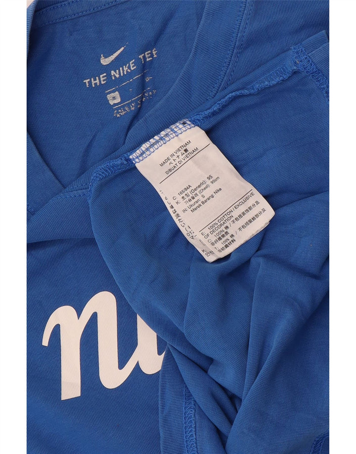 Męski T-shirt z grafiką Nike, mały, niebieski, bawełniany