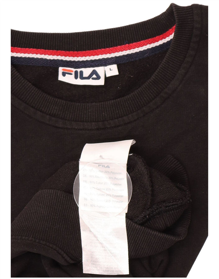 Męska bluza z grafiką Fila, duża, czarna, bawełniana